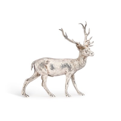 Lot AN ELIZABETH II SILVER MODEL OF A STAG