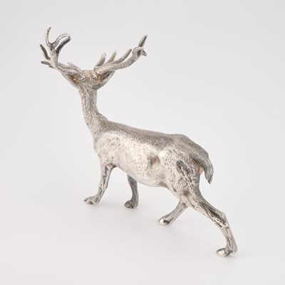 Lot AN ELIZABETH II SILVER MODEL OF A STAG