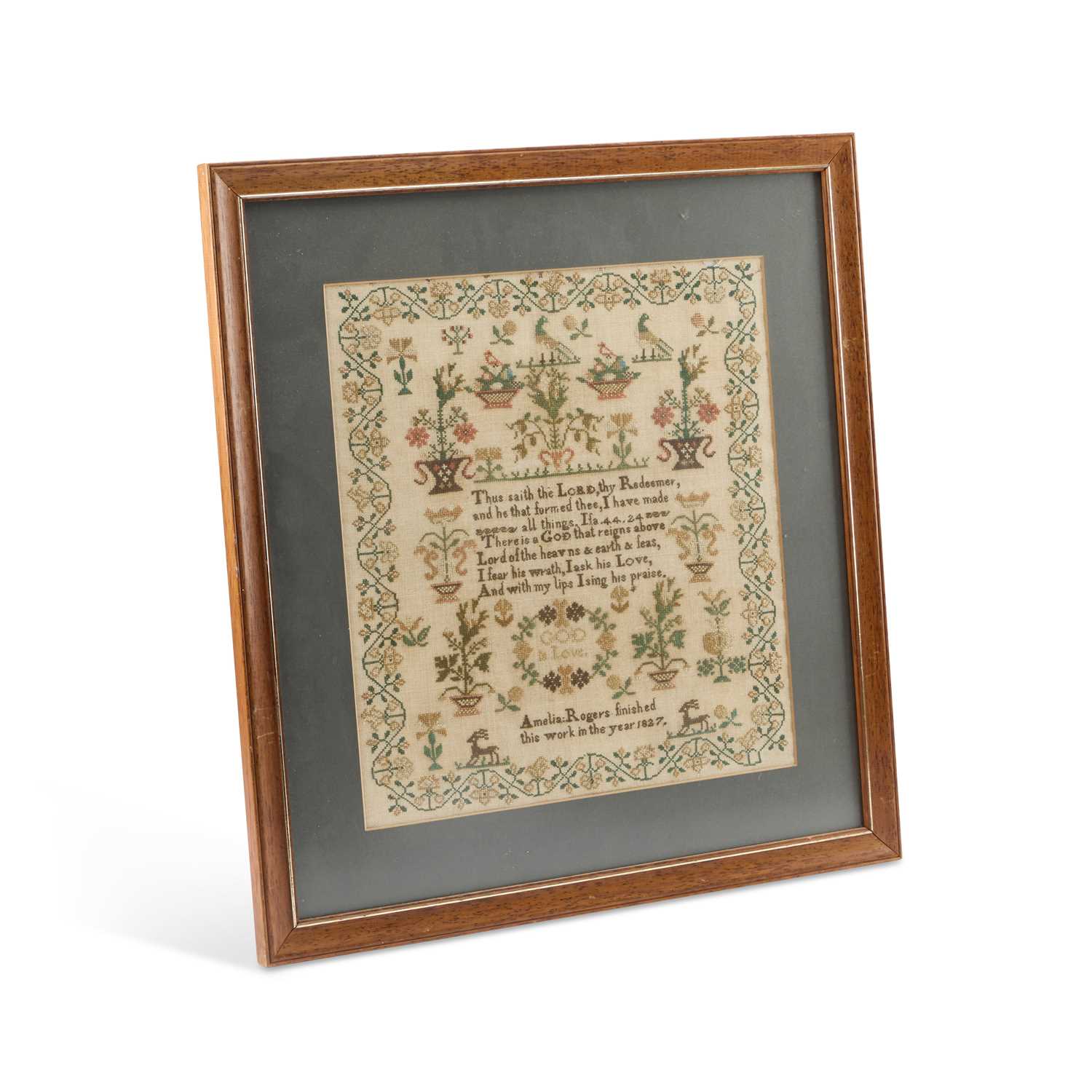 Lot 26 - A GEORGE IV NEEDLEWORK SAMPLER