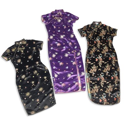 Lot 119 - THREE QIPAO/ CHEONGSAM DRESSES