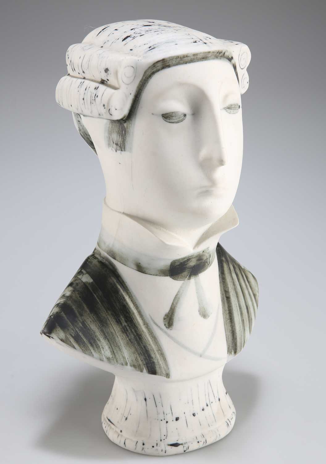 Lot 69 - A RICHARD PARKINSON POTTERY BUST OF A BARRISTER