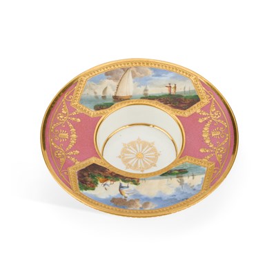 Lot 22 - A SÈVRES STYLE TREMBLEUSE SAUCER, 19TH CENTURY