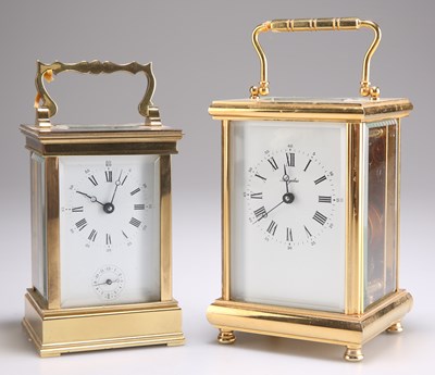 Lot 281 - TWO BRASS CASED CARRIAGE CLOCKS