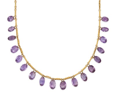 Lot 1681 - A VICTORIAN AMETHYST NECKLACE