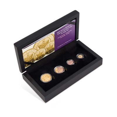 Lot 22 - A FOUR-COIN GOLD PROOF SET,  2022 QUEEN ELIZABETH II TRIBUTE GOLD SOVEREIGN PRESTIGE SET