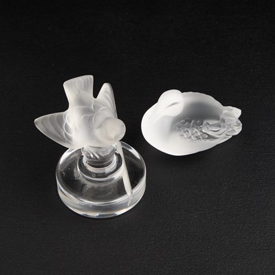 Lot 125 - TWO LALIQUE MODELS OF BIRDS