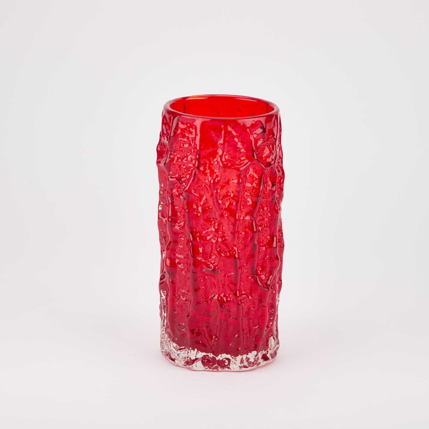 Lot 72 - A LARGE WHITEFRIARS RUBY BARK VASE