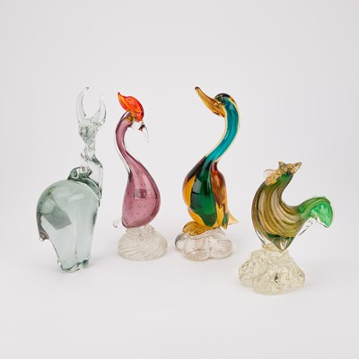 Lot 7 - FOUR MURANO GLASS MODELS OF ANIMALS