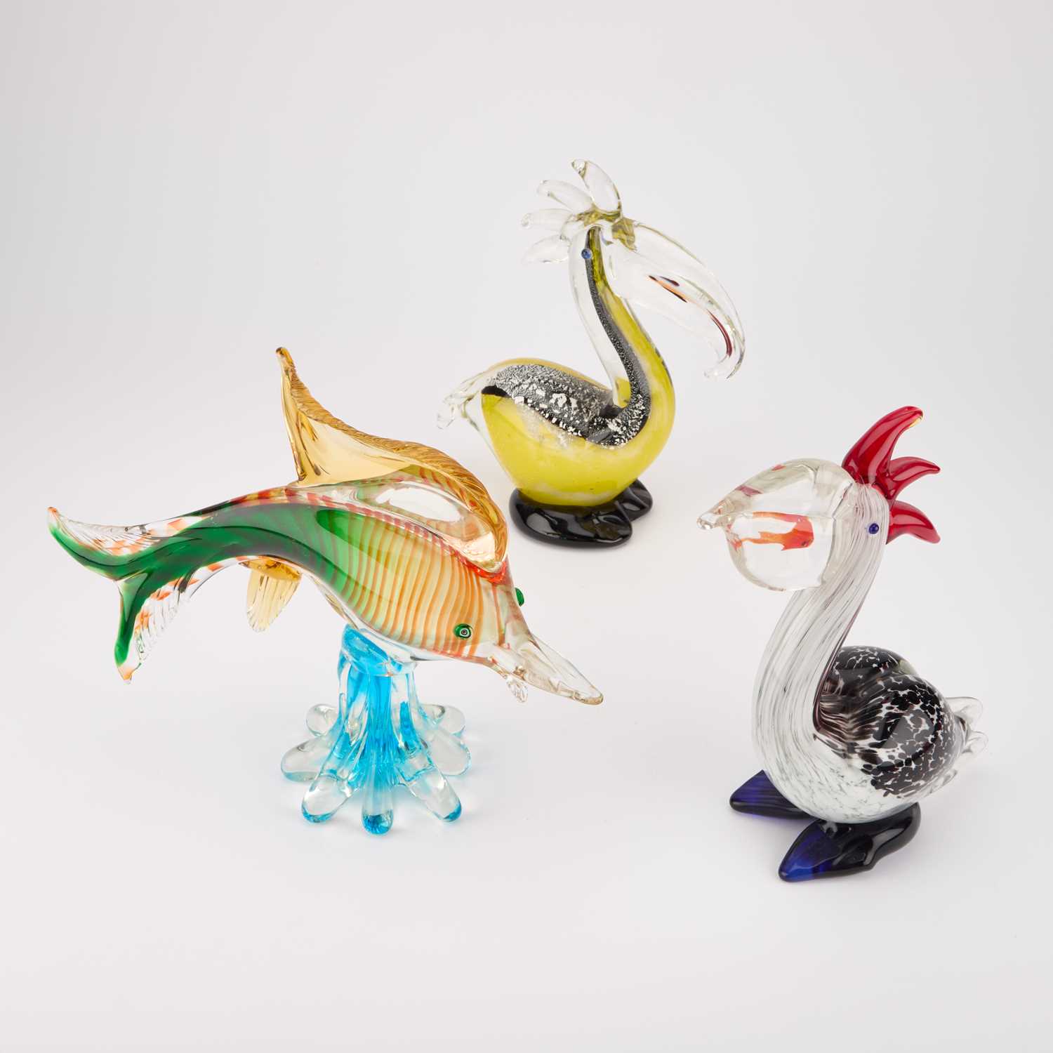 Lot 36 - THREE MURANO GLASS MODELS OF ANIMALS