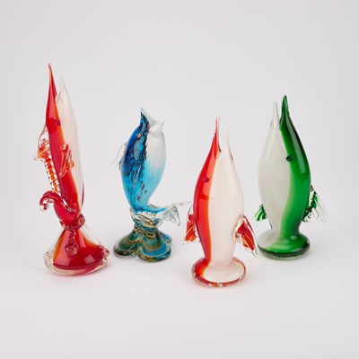 Lot 28 - FOUR MURANO GLASS MODELS OF FISH