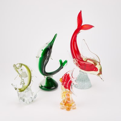 Lot 43 - FOUR MURANO GLASS MODELS OF FISH