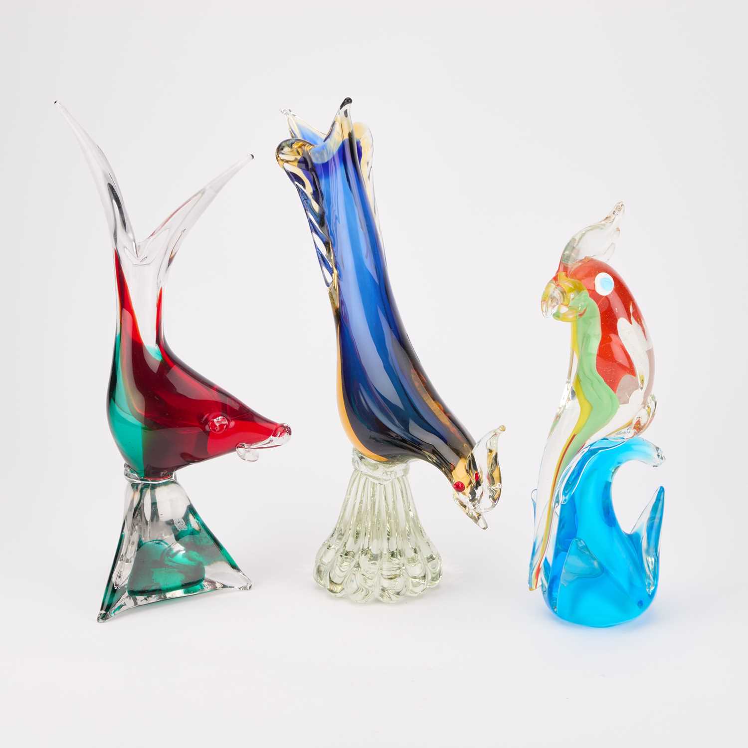 Lot 35 - THREE MURANO GLASS MODELS OF ANIMALS