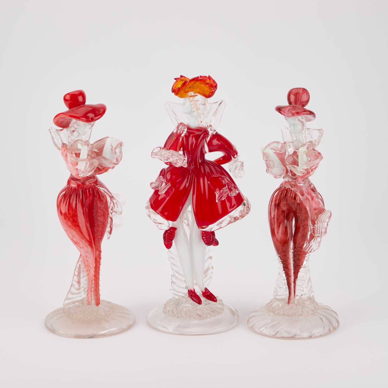 Lot 37 - THREE MURANO GLASS FIGURES OF DANCERS