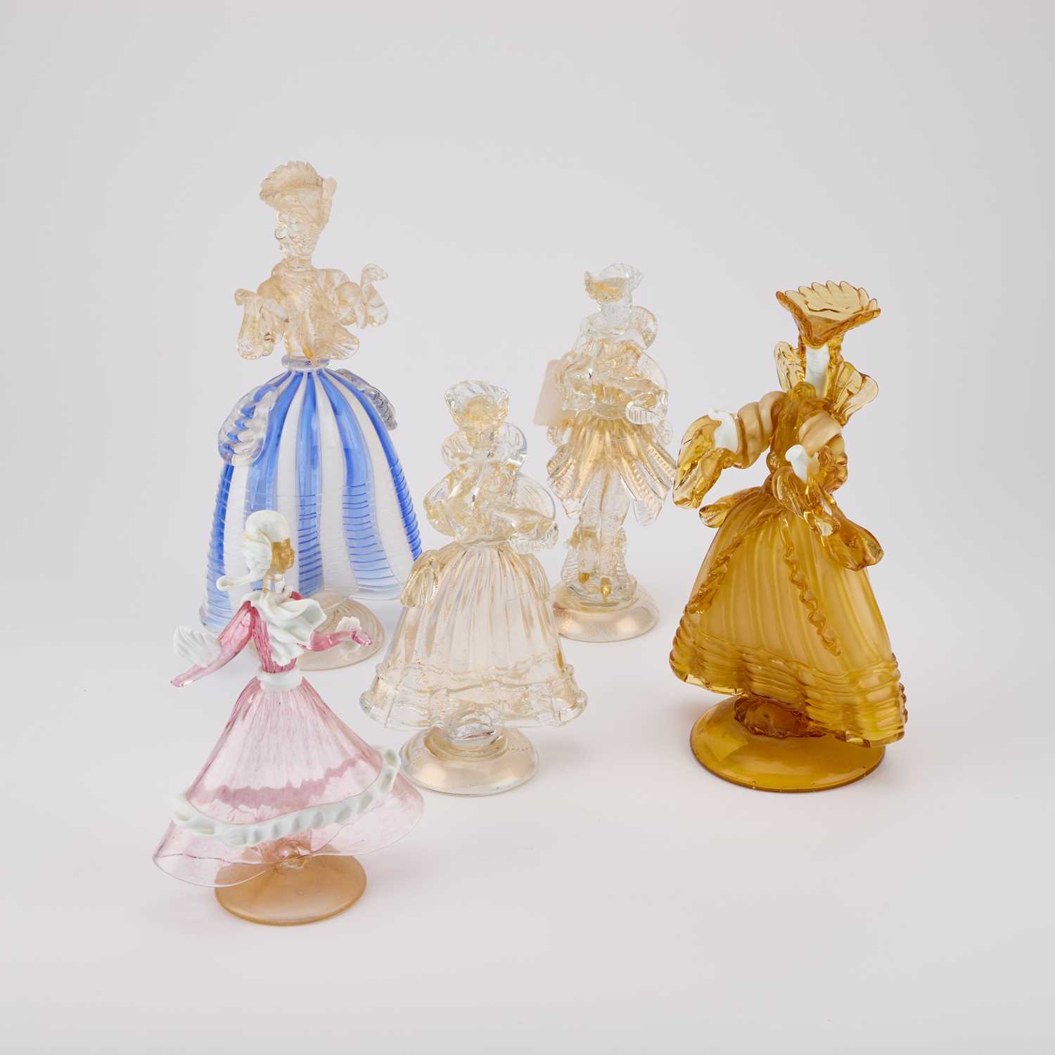 Lot 42 - FIVE MURANO GLASS FIGURES