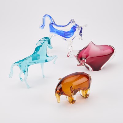 Lot 11 - FOUR MURANO GLASS MODELS OF ANIMALS