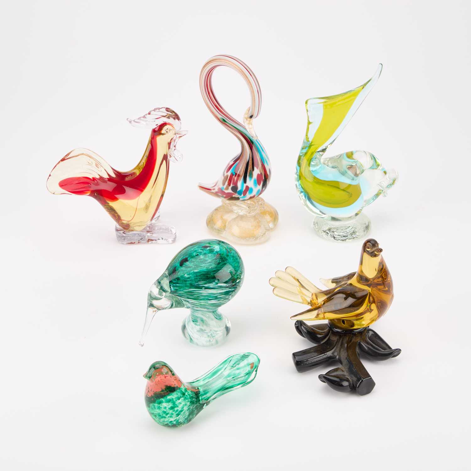 Lot 75 - SIX MURANO GLASS MODELS OF ANIMALS