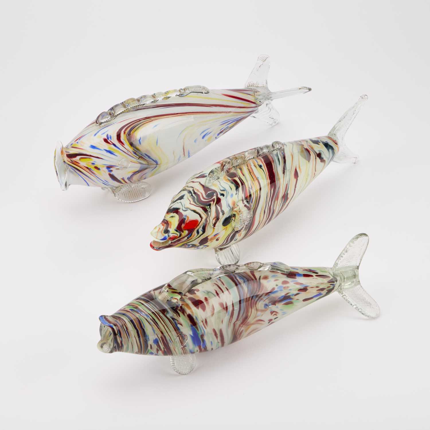 Lot 60 - THREE MURANO GLASS MODELS OF FISH