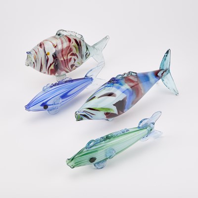Lot 68 - FOUR MURANO GLASS MODELS OF FISH