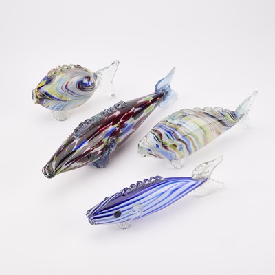Lot 84 - FOUR MURANO GLASS MODELS OF FISH