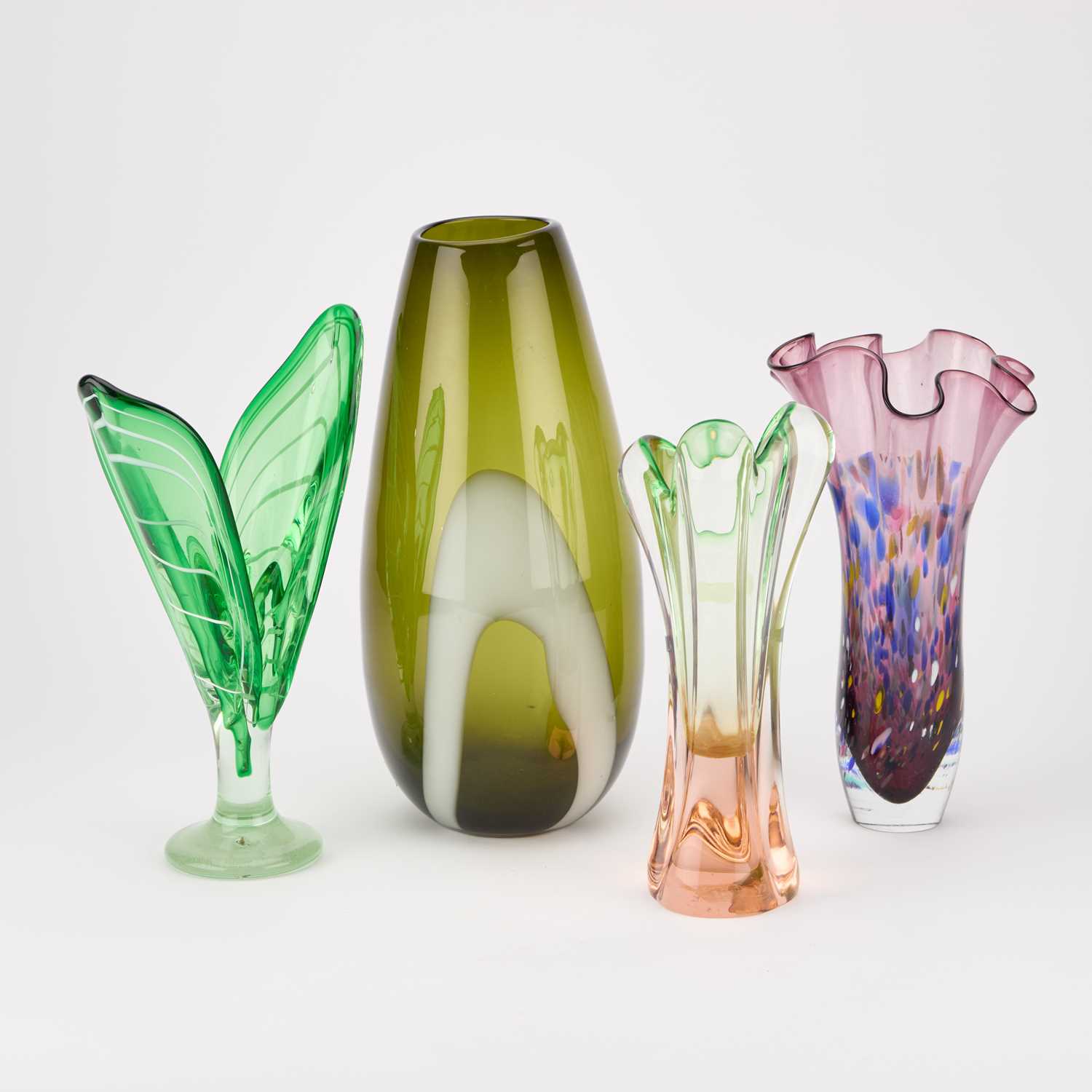 Lot 103 - FOUR CONTINENTAL ART GLASS VASES