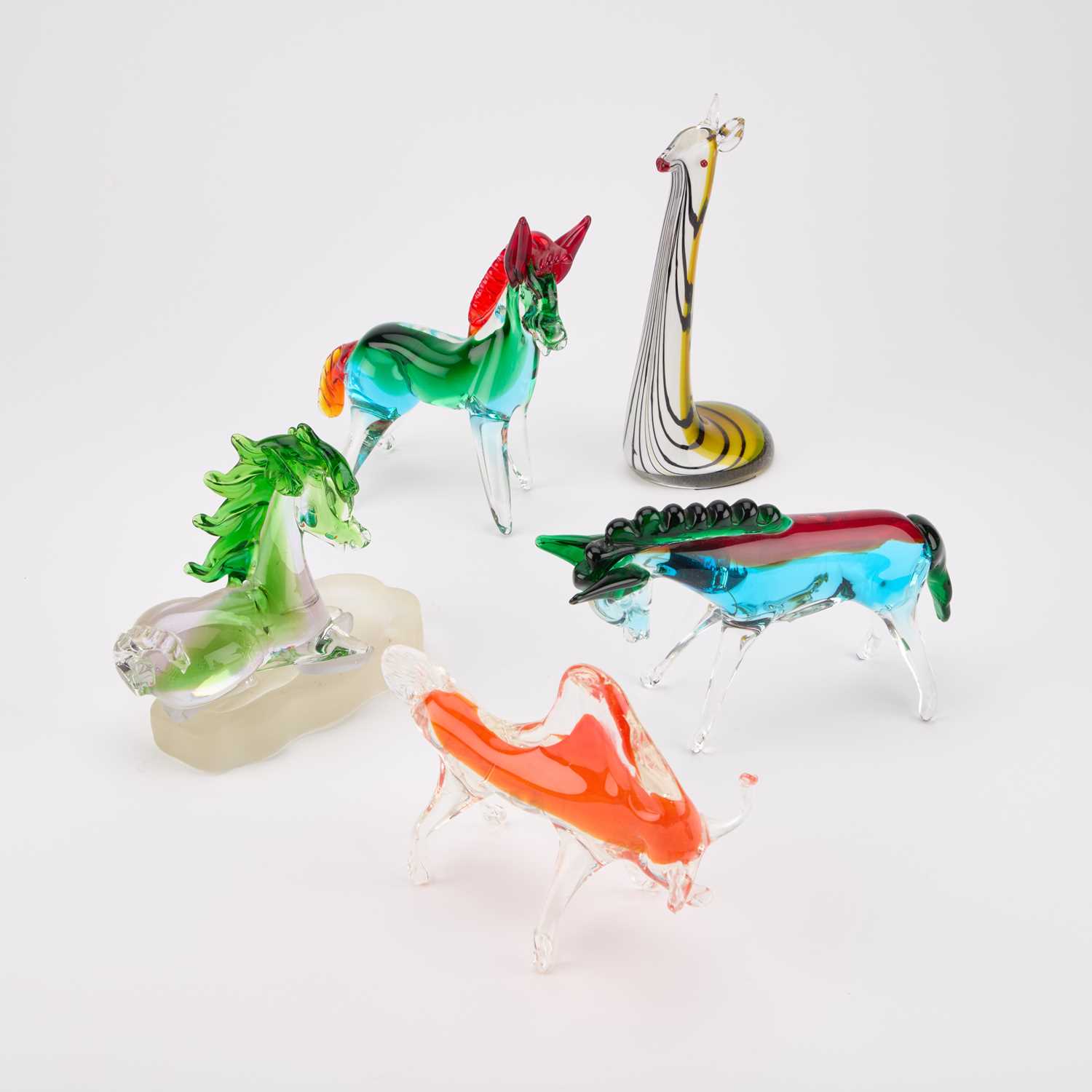 Lot 41 - FIVE MURANO GLASS MODEL OF ANIMALS