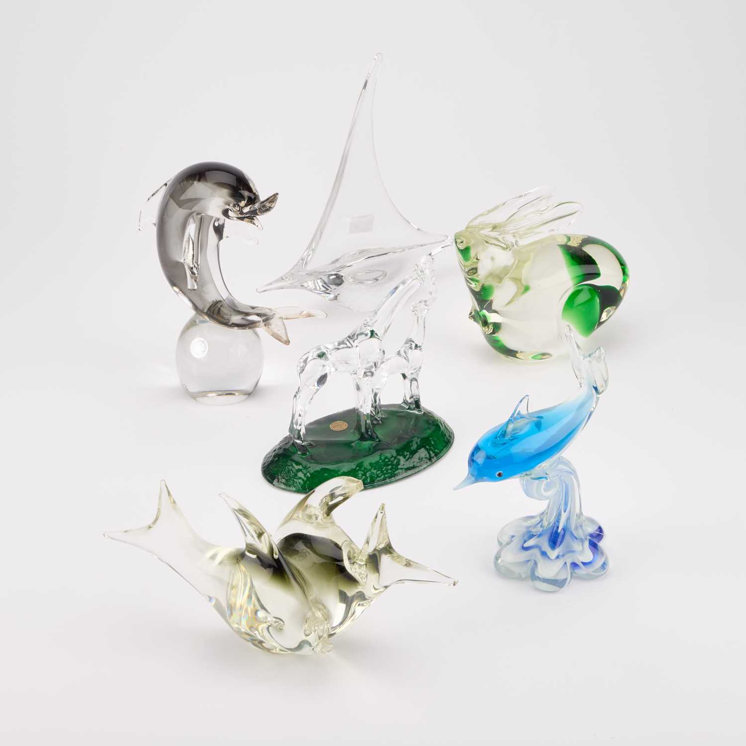 Lot 80 - SIX CONTINENTAL GLASS MODELS OF ANIMALS