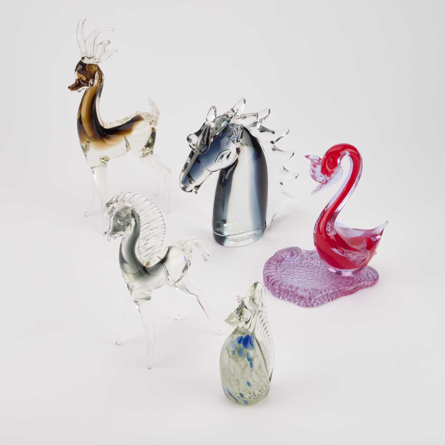 Lot 66 - FIVE MURANO GLASS MODELS OF ANIMALS