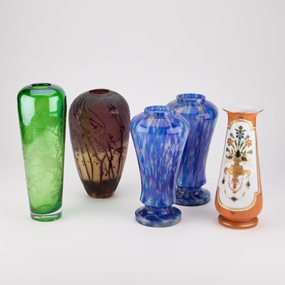 Lot 150 - FIVE CONTINENTAL ART GLASS VASES