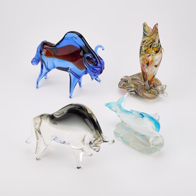 Lot 81 - FOUR MURANO GLASS MODELS OF ANIMALS