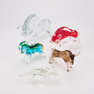 Lot 46 - FIVE MURANO GLASS MODELS OF ANIMALS