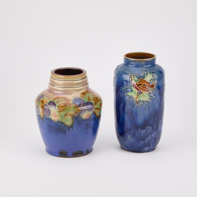 Lot 243 - TWO ROYAL DOULTON STONEWARE VASES