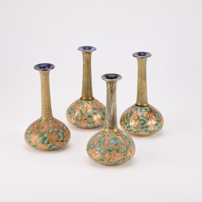 Lot 241 - A SET OF FOUR ROYAL DOULTON STONEWARE VASES