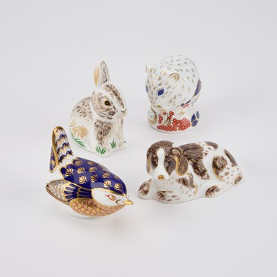 Lot 193 - FOUR ROYAL CROWN DERBY PAPERWEIGHTS