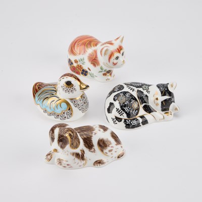 Lot 209 - FOUR ROYAL CROWN DERBY PAPERWEIGHTS