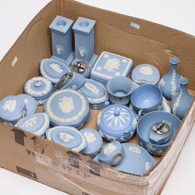 Lot 397 - A GROUP OF WEDGWOOD BLUE JASPERWARE