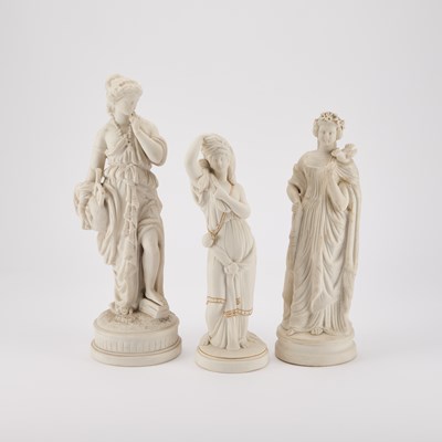 Lot 396 - THREE VICTORIAN PARIAN FIGURES