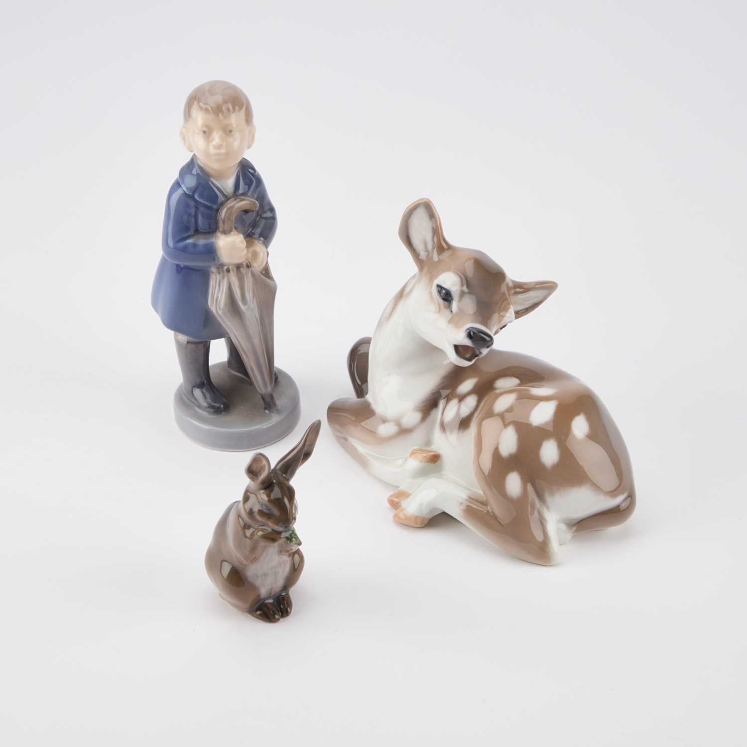 Lot 265 - THREE ROYAL COPENHAGEN MODELS OF ANIMALS