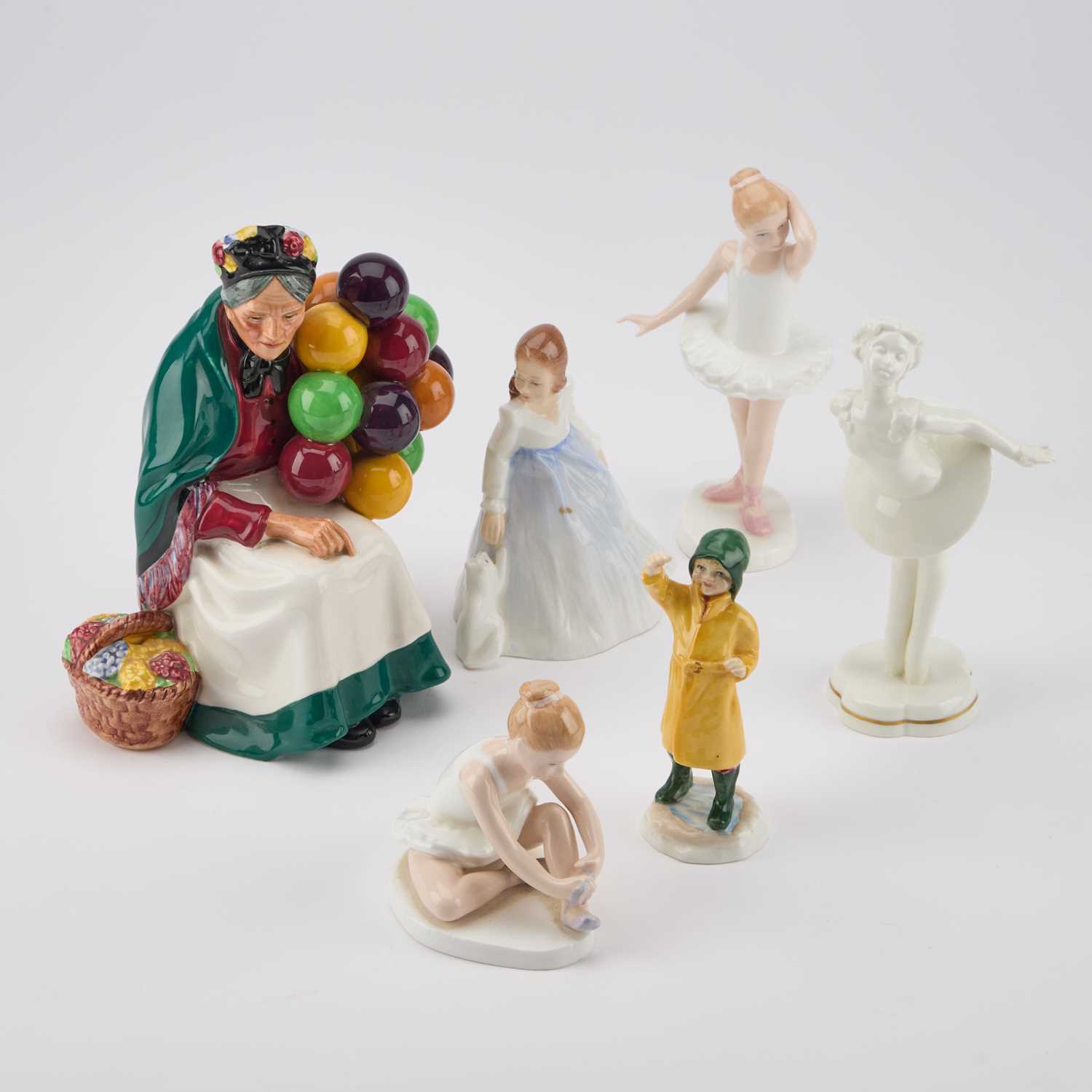 Lot 230 - FOUR ROYAL DOULTON FIGURES AND TWO ROYAL WORCESTER FIGURES