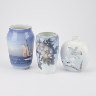 Lot 257 - THREE ROYAL COPENHAGEN VASES