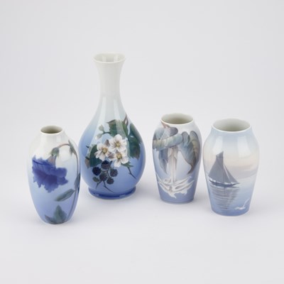 Lot 258 - FOUR ROYAL COPENHAGEN VASES