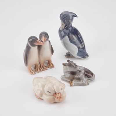 Lot 262 - FOUR ROYAL COPENHAGEN MODELS OF ANIMALS