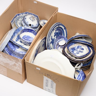 Lot 373 - TWO BOXES OF BLUE AND WHITE CHINA