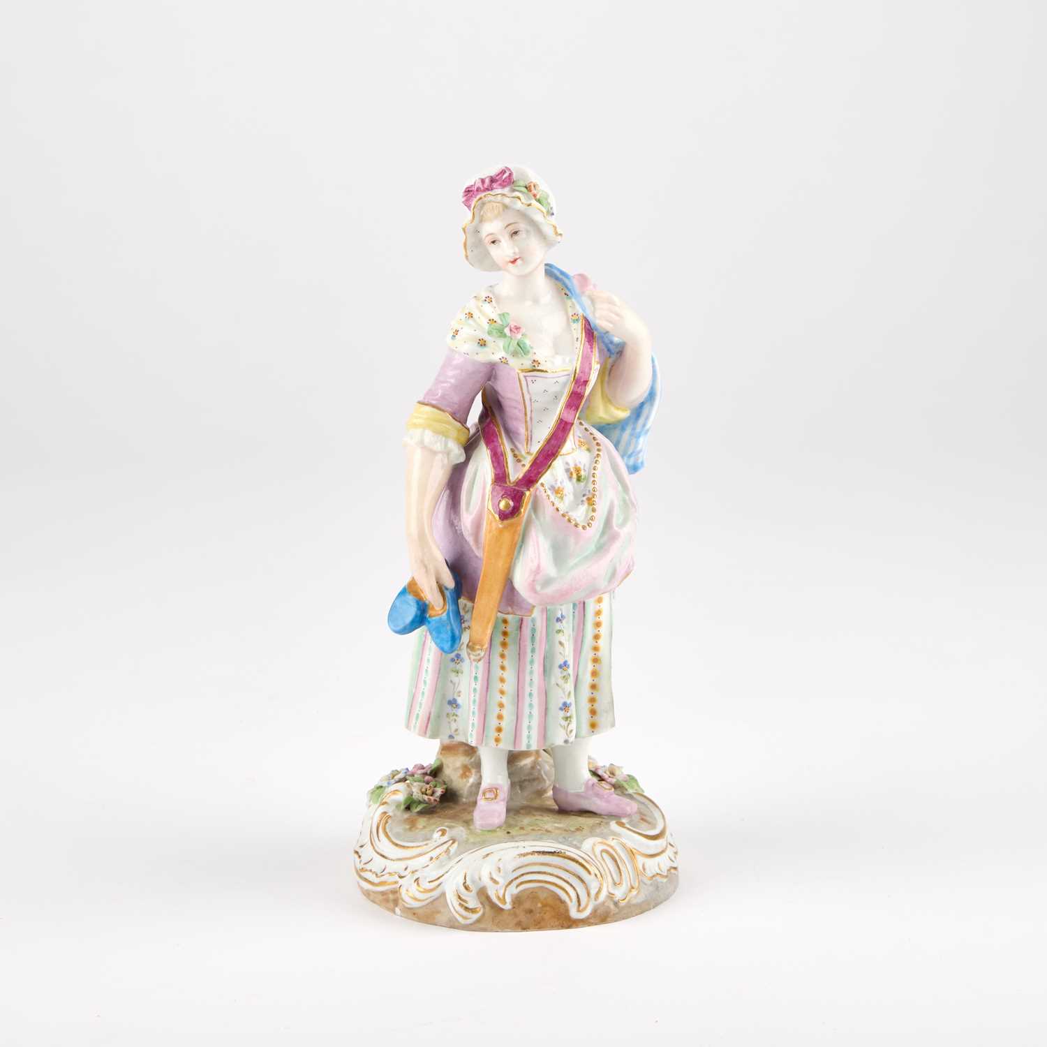 Lot 186 - A GERMAN PORCELAIN FIGURE OF A LADY, PROBABLY BERLIN