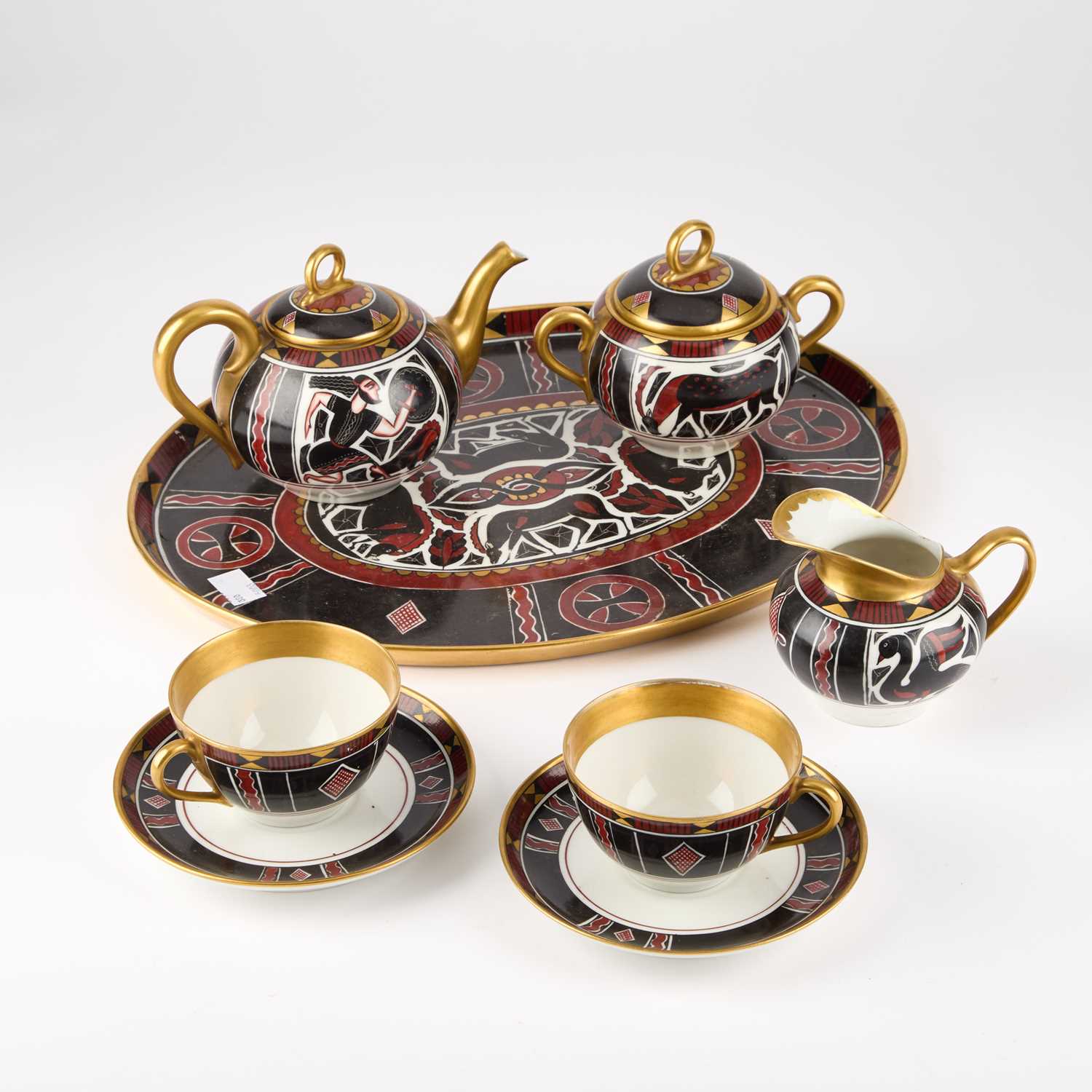 Lot 215 - AN ART DECO LIMOGES CABERET SET