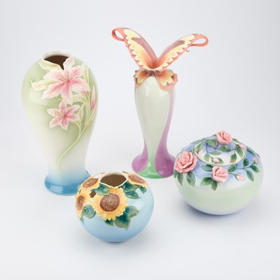 Lot 271 - FOUR FRANZ PORCELAIN VASES