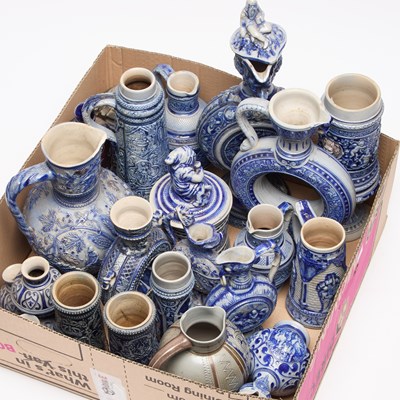 Lot 361 - A COLLECTION OF GERMAN SALT-GLAZED STONEWARE