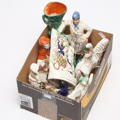 Lot 382 - A GROUP OF VICTORIAN STAFFORDSHIRE FIGURES