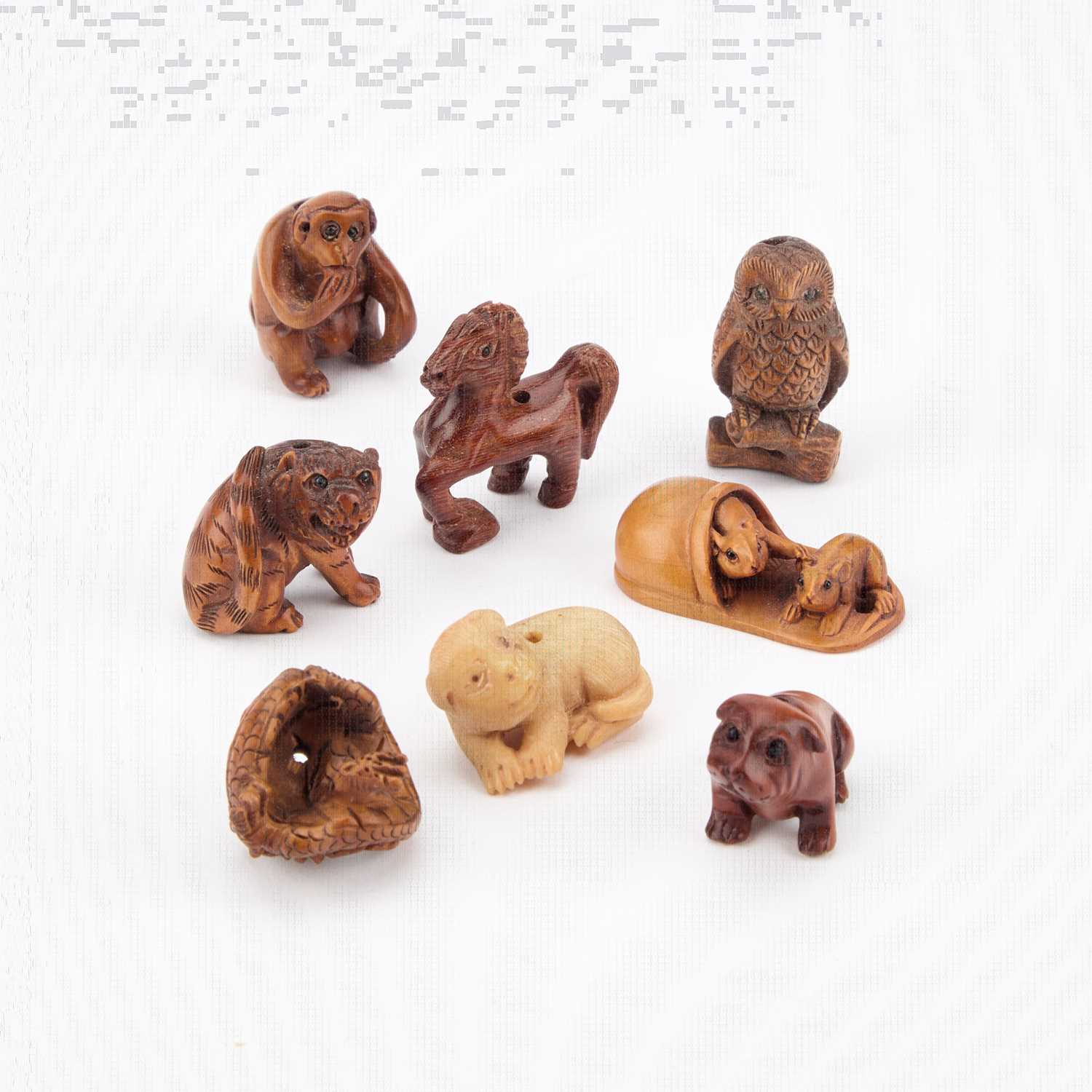 Lot 474 - EIGHT CARVED OJIME BEADS