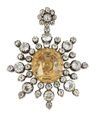 Lot 1694 - A 19TH CENTURY ZIRCON PENDANT