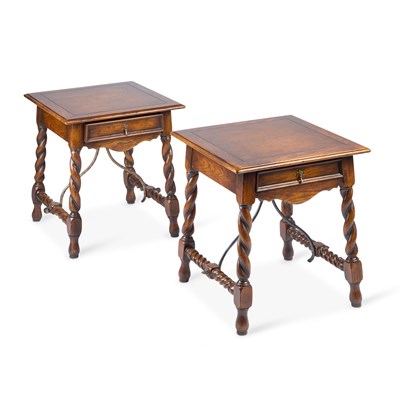 Lot 801 - A PAIR OF OAK OCCASIONAL TABLES IN 17TH CENTURY SPANISH STYLE